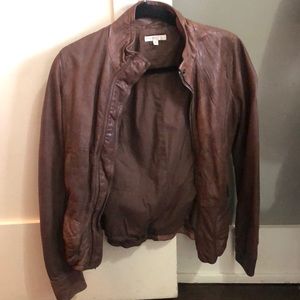 Brown leather jacket